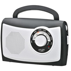Adler AD1155 hordozható FM rádió - Fekete/fehér