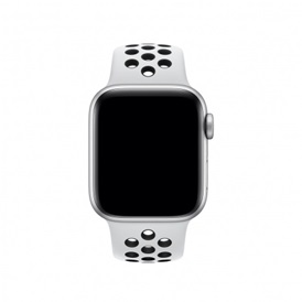 Apple Nike Sport Band óraszíj - platina/fekete | Apple Watch, 44mm, S/M & M/L