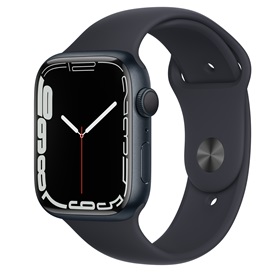 Apple Watch Series 7 okosóra - fekete | 41mm, GPS, aluminium, fekete szíjjal