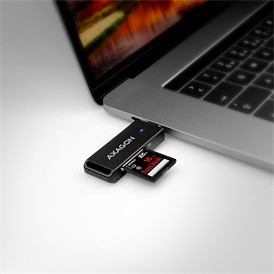 Axagon CRE-S2C USB 3.1 Type-C, slim SD/microSD kártyaolvasó