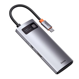 Baseus Metal Gleam 5-in-1 HUB - szürke | USB-C, 3xUSB-A, HDMI
