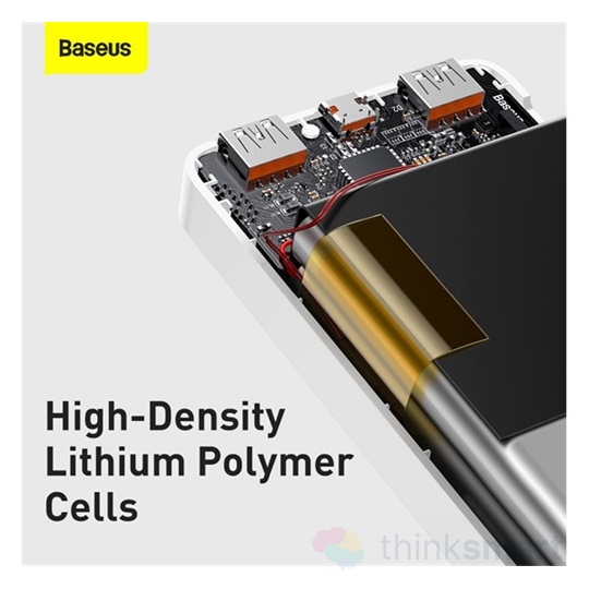 Baseus PPBD050502 Bipow külső akkumulátor - fehér | 10.000mAh, 2xUSB, 1xUSB-C, 20W