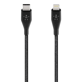 Belkin DuraTeka Plus adatkábel - fekete | 1.2m, Lightning - USB-C