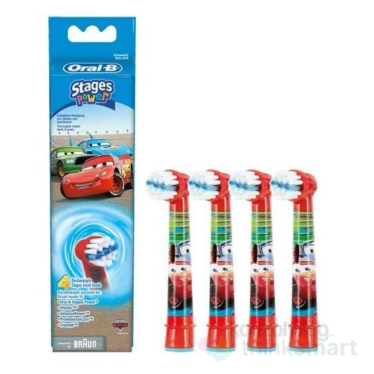 Oral-B EB10-4 Kids Cars elektormos fogkefe pótfej - színes