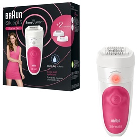 Braun SE5500 Silk-Epil 5 SensoSmart Wet&Dry epilátor - fehér/rózsaszín