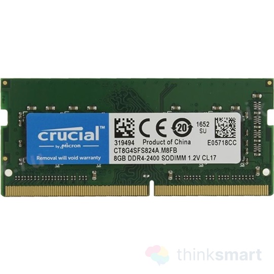 Crucial RAM 8GB Notebook | DDR4, 2400MHz (CT8G4SFS824A)
