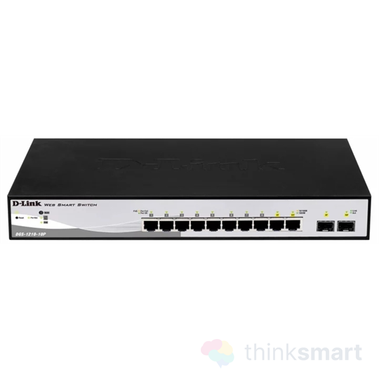 D-Link 8x1000Mbps+ 2 SFP POE Smart switch - fekete