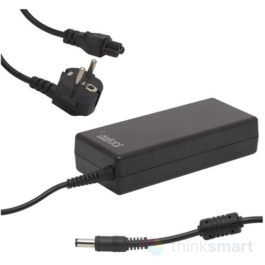 Delight Univerzális laptop/notebook töltő adapter tápkábellel - fekete (55365)