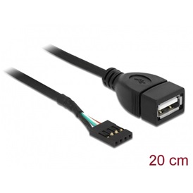 Delock 83291 USB 2.0 A anya -pin header kábel, 0,2m
