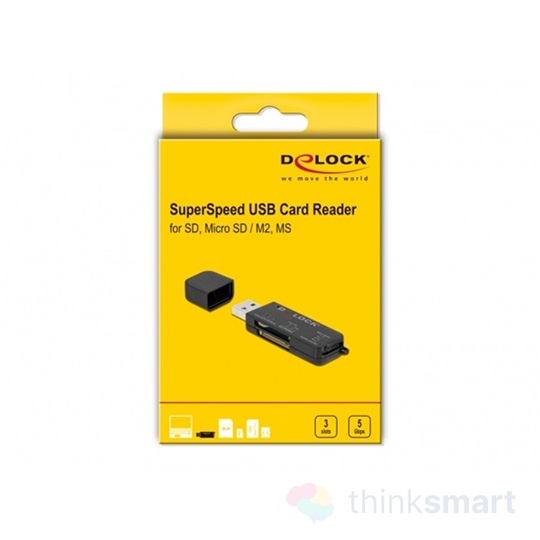 Delock 91757 USB-A 3.2 kártyaolvasó | SD / Micro SD / MS memóriakártyákhoz