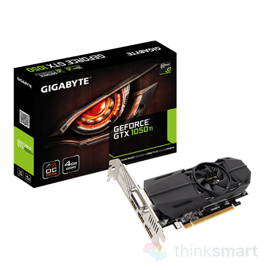 GIGABYTE GeForce GTX 1050 Ti OC Low Profile 4GB GDDR5 Videokártya (GV-N105TOC-4GL)
