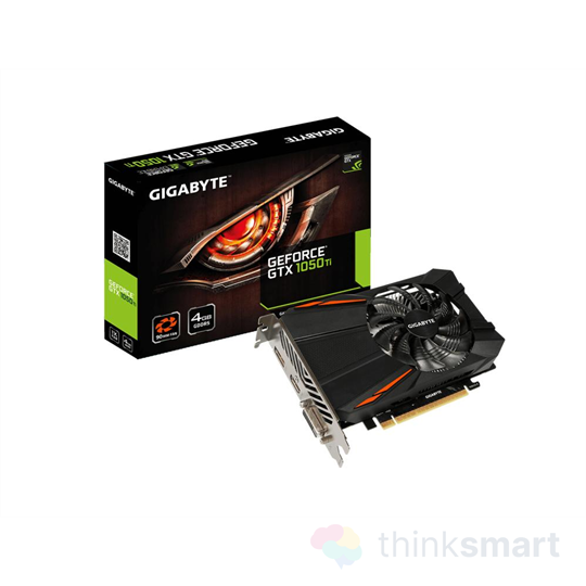 GIGABYTE NVIDIA GeForce GTX 1050 Ti videokártya, PCI-Ex16x, 4GB, GDDR5, 7008 MHz, 128-bit, OC (GV-N105TD5-4GD)