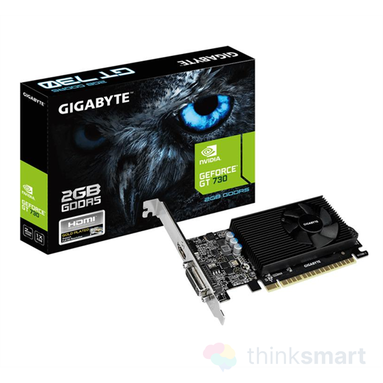 GIGABYTE NVIDIA GeForce GT 730 videokártya, PCI-Ex16x, 2GB, GDDR5, 902 MHz, 64-bit (GV-N730D5-2GL)