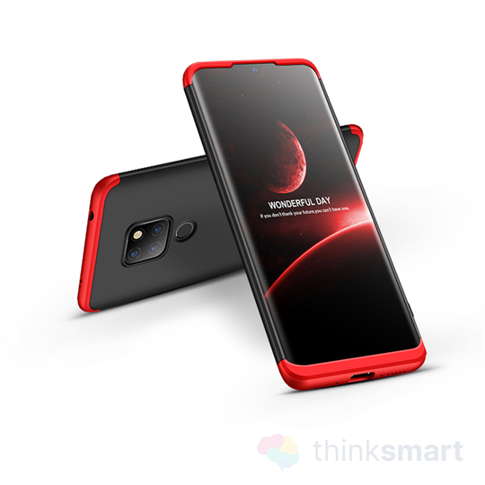 GKK 360 Full Protection 3in1 Huawei Mate 20 hátlap - fekete/piros (GK0309)