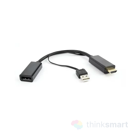 Gembird átalakító kábel - fekete | DisplayPort (Apa) - DisplayPort (anya)  (DSC-HDMI-DP)