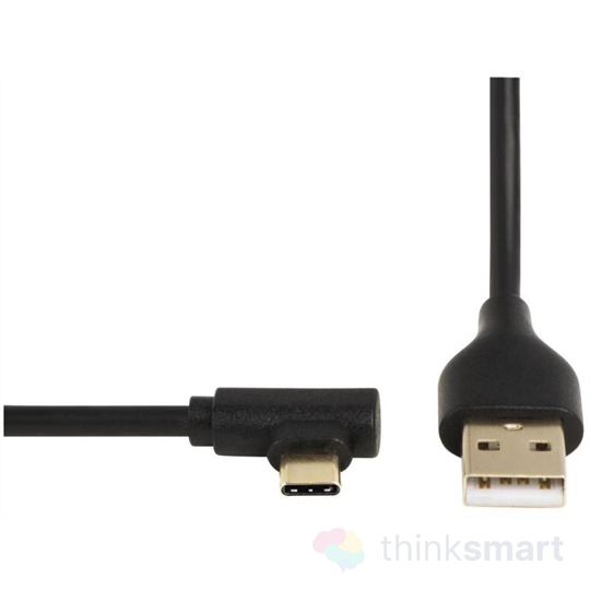 Hama 1m USB Type-C 90° töltő- és adatkábel - fekete (135738)