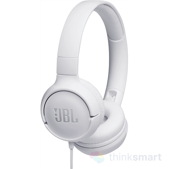 JBL T500 vezetékes fejhallgató - fehér (6925281939938)