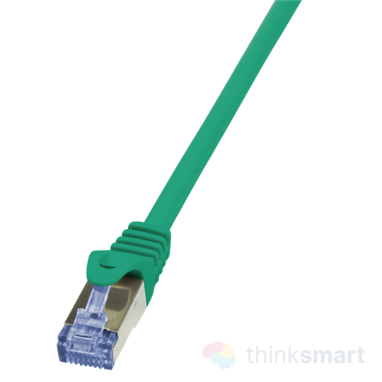 LogiLink CQ3025S Cat6A S/FTP lapos patch kábel, Zöld, 0,5m