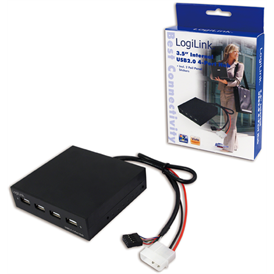 Logilink 3.5" belső USB elosztó - 4 port - fekete (UA0074)