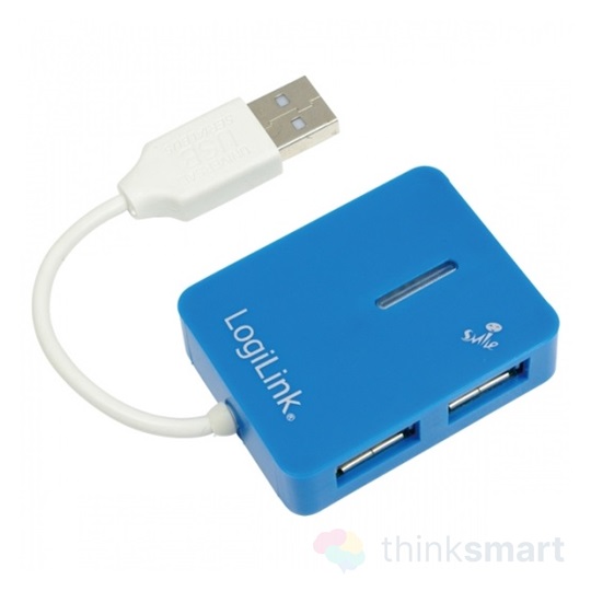 Logilink UA0136 "Smile" USB 2.0 4 portos hub, kék
