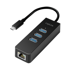 Logilink UA0283 USB 3.2 Gen 1x1 USB-C? 3-Port Hub, with Gigabit Ethernet