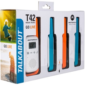Motorola Talkabout T42 Quad walkie talkie, 4db - fehér/narancs/kék