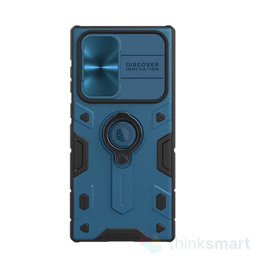 Nillkin CamShield Armor mobiltelefon tok - sötétkék | Samsung Galaxy S22 Ultra