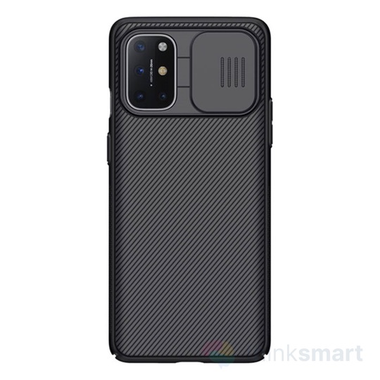 Nillkin Camshield műanyag mobiltelefon tok - fekete, csíkos (OnePlus 8T)