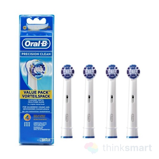 Oral-B EB20 Precision Clean elektromos fogkefe pótfej, 4db - fehér