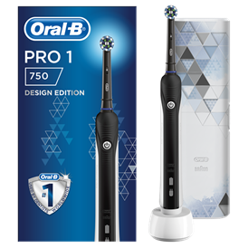 Oral-B Pro 750 Cross Action elektromos fogkefe, utazó tok - fekete