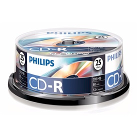 Philips PH782258 CD-R80CBx25 írható CD lemez | 700MB, 25db, cake CD-R
