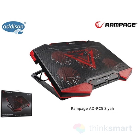 Rampage AD-RC5 Notebook Hűtőpad 17"-ig (fém rács; 5x10cm, USB port)