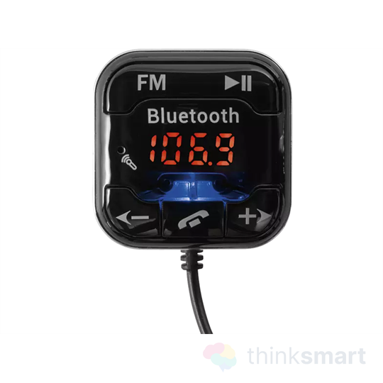 SOMOGYI fekete Bluetooth FM transzmitter és kihangosító, microSD (FMBT 94)