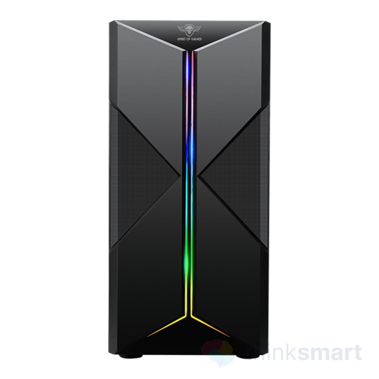 SPIRIT OF GAMER CLONE 3 RGB számítógépház (fekete, ablakos, 8x12cm ventilátor, alsó táp, ATX, 1xUSB3.0, 2xUSB2.0)