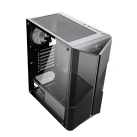 SPIRIT OF GAMER CLONE 3 RGB számítógépház (fekete, ablakos, 8x12cm ventilátor, alsó táp, ATX, 1xUSB3.0, 2xUSB2.0)