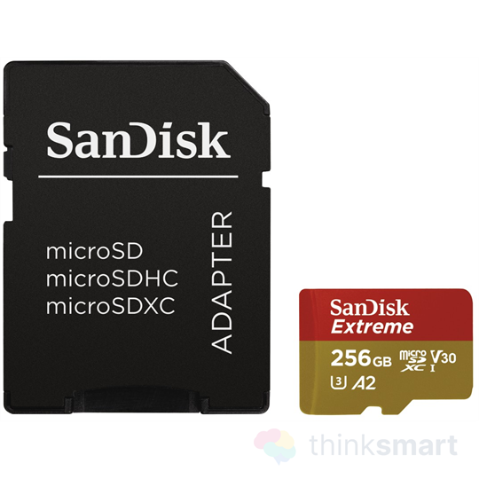 SanDisk MicroSD Extreme - 256GB - Class10 - UHS-I - memóriakártya - Piros
