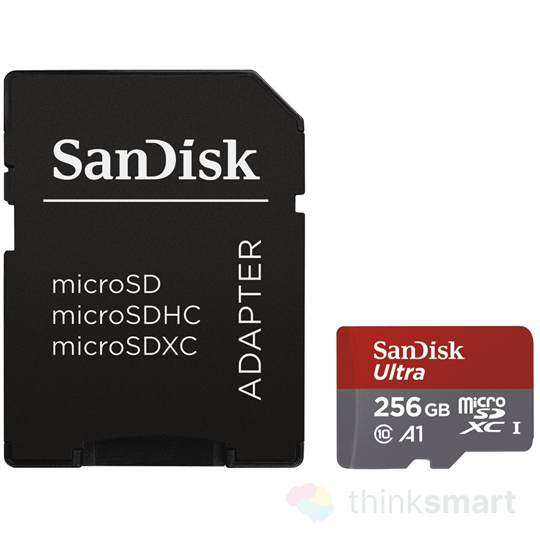 SanDisk MicroSD Ultra - 256GB - Class10 - UHS-I - memóriakártya - Szürke (173469)