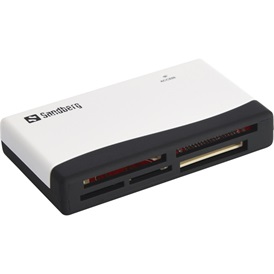 Sandberg 133-46 Kártyaolvasó - Multi Card Reader (fehér-fekete; USB; SD;SDHC;SDXC;XD;MS;CF)