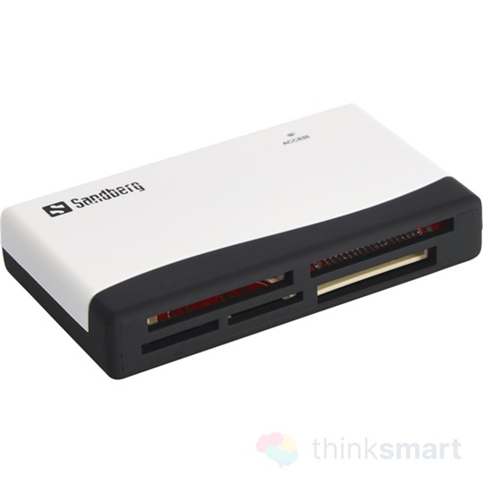 Sandberg 133-46 Kártyaolvasó - Multi Card Reader (fehér-fekete; USB; SD;SDHC;SDXC;XD;MS;CF)