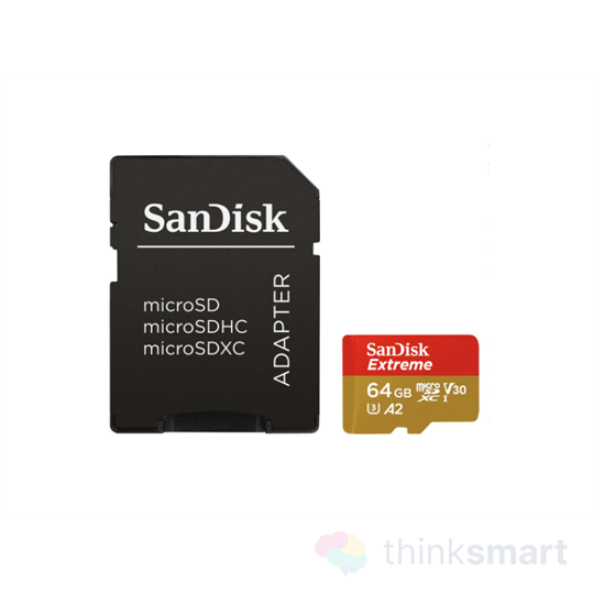 Sandisk 183505 Extreme 64GB microSD memóriakártya, adapterrel
