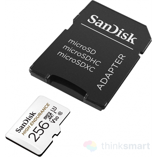 Sandisk High Endurance 256GB MicroSDXC memóriakártya - fehér | +adapter