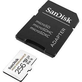 Sandisk High Endurance 256GB MicroSDXC memóriakártya - fehér | +adapter