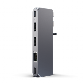 Satechi Aluminium Pro Hub Mini portbővítő - szürke | 1xUSB4 96W, 1xHDMI, 2xUSB-A 3.0, 1xEthernet, 1xUSB-C, 1xAudio