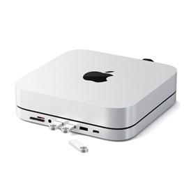 Satechi Aluminium USB-C állvány és HUB - ezüst | Apple Mac Mini