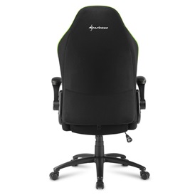 Sharkoon Elbrus 1 gamer szék - fekete-zöld |állítható magasság, fix kartámasz, szövet, acél talp, 120kg
