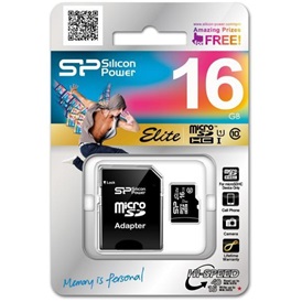 Silicon Power Elite microSDHC UHS-1 16GB memóriakártya adapterrel (SP016GBSTHBU1V20SP)