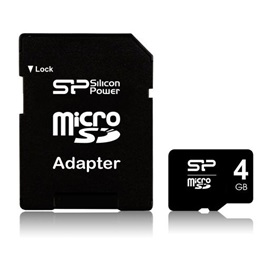 Silicon Power MicroSDHC - 4GB - Fekete - SP004GBSTH004V10SP