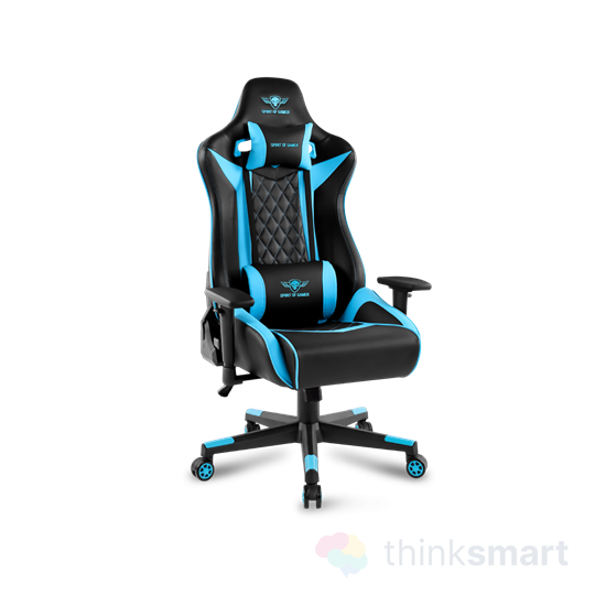 Spirit of Gamer SOG-GCQBL szék - CRUSADER Blue (állítható dőlés/magasság/kartámasz; max.120kg-ig, kék)