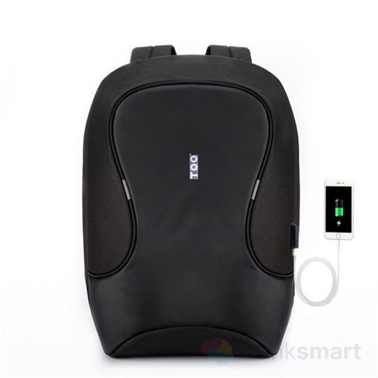 Too BPAT001B156-USB 15,6" hátizsák - fekete (vízálló, lopásbiztos zár, USB port)