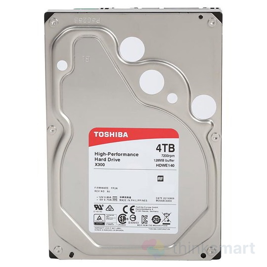 Toshiba 3.5" X300 SATAIII 4TB merevlemez (HDWE140UZSVA)